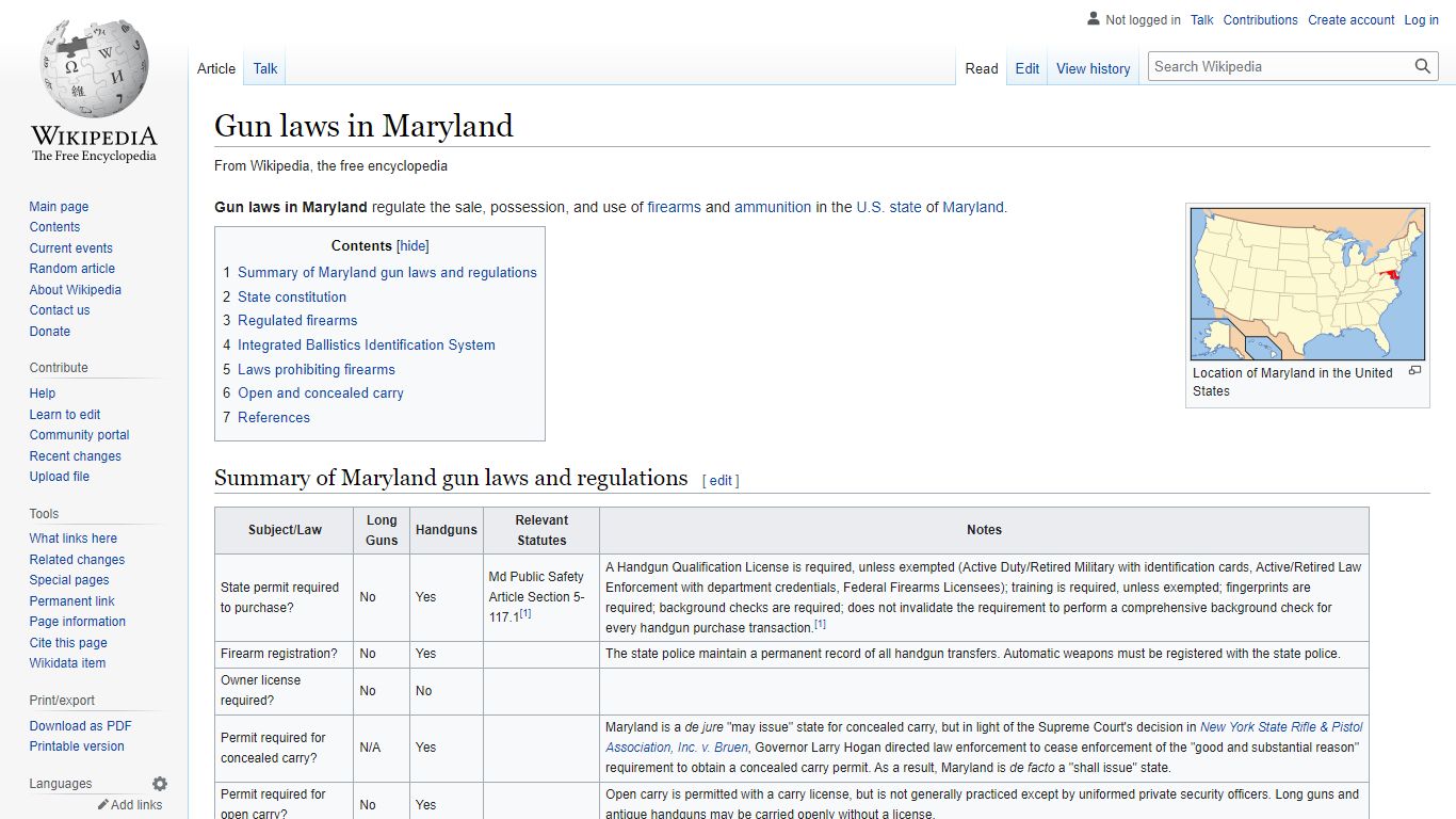 Gun laws in Maryland - Wikipedia